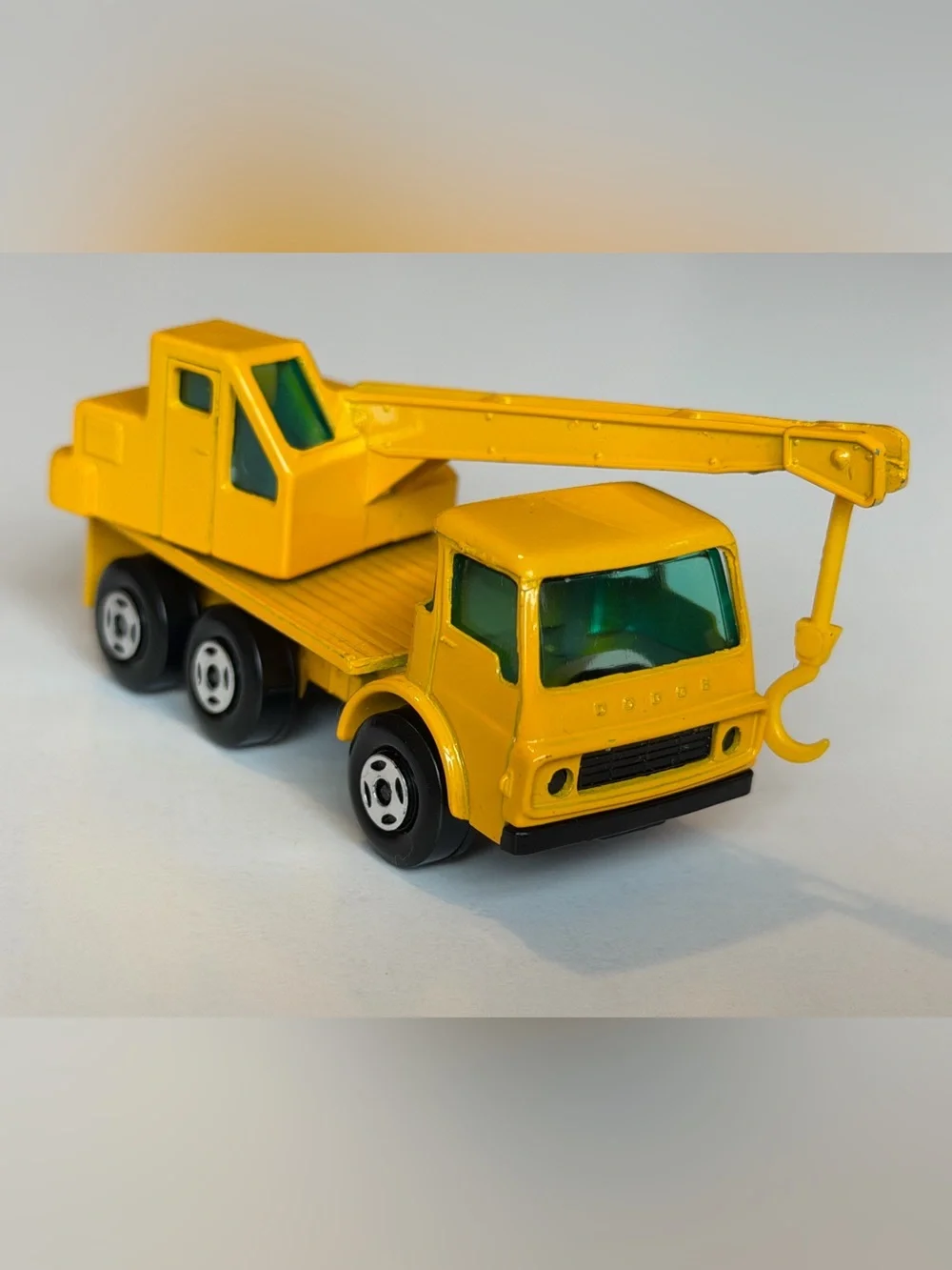 Vintage Matchbox Superfast No 63 Dodge Crane Truck Yellow Lesney England